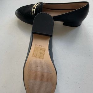 Also black loafers size 6.5 US with gold detail